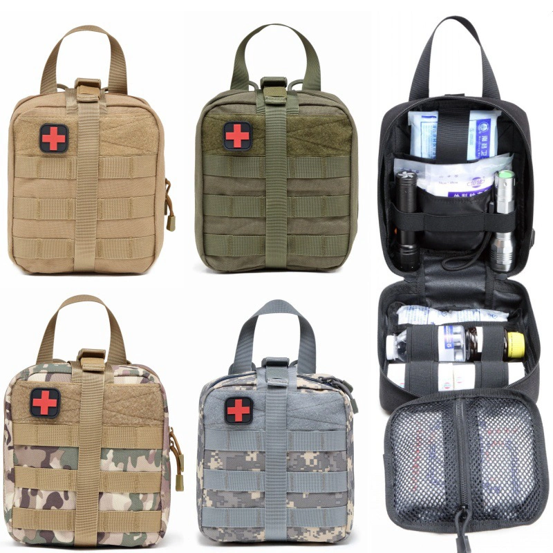 Army Green Tactical Outdoor Hiking Emergency Medical First Aid Kit Bag for Military