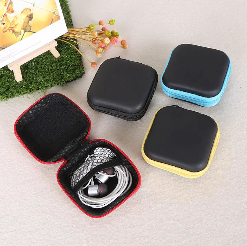 Square Shaped Carrying Storage Bag Earphone Hard Case