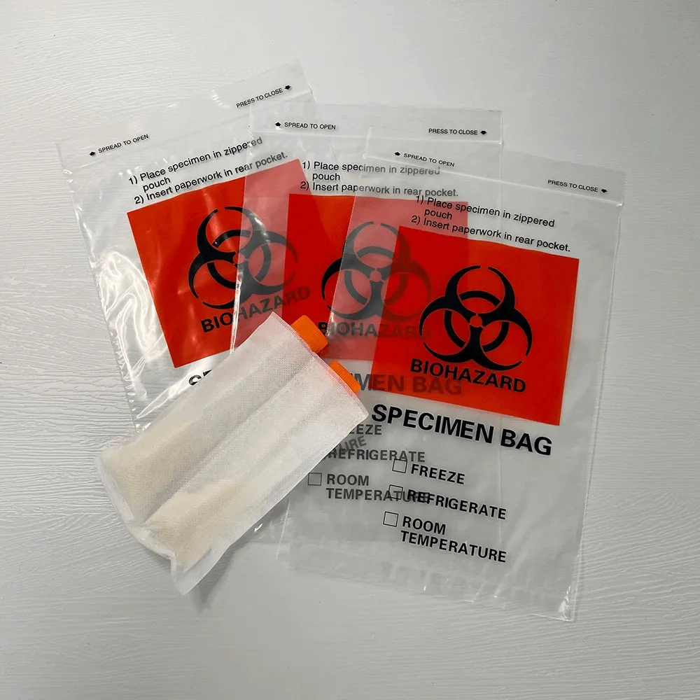 6 Bay Sleeve Biological Medical Specimen Ppackaging Pouches Laboratory Sample Tube Absorbent Genuine 95 Kpa Transport Bags