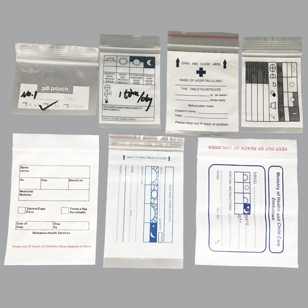 Small Hospital Medicine Envelope Zipper Bag for Middle East