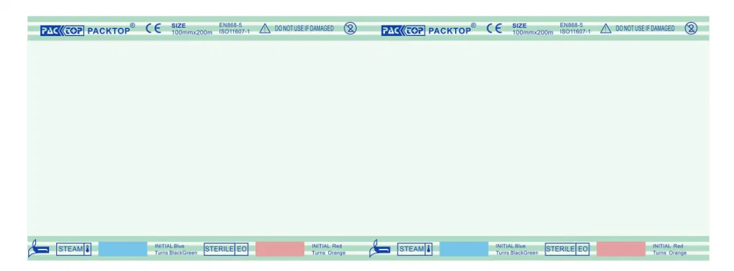 Disposable Medical Heat Sealing Sterilization Flat Reel and Pouch with Eo and Steam Indicator