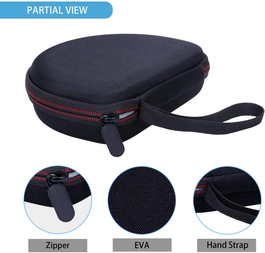 Factory Hot Sell EVA Hard Headphone Carrying Case with Handstrap Mesh Pocket Inside