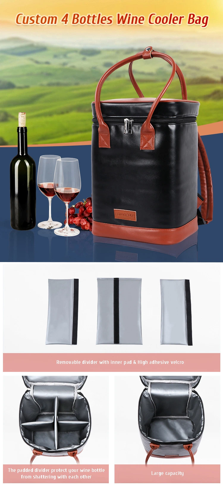 Personalized Insulated Wine Carrier Bag