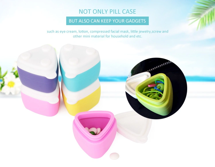 FDA Food Grade Silicone Waterproof Portable Medicine Pill Storage Box Organizer 30ml Mini Travel Case