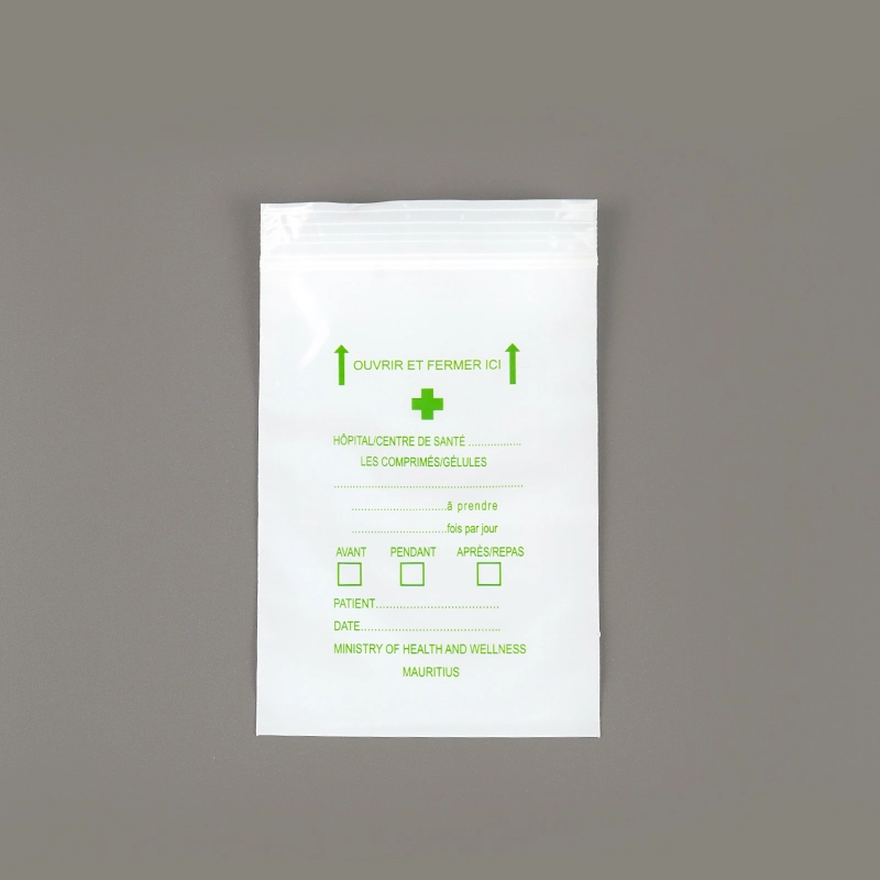 for Custom Print Transparent Clear Small Medical Hospital Medicine Writable Ziplock Zip Lock Plastic Packaging Bag with Logo