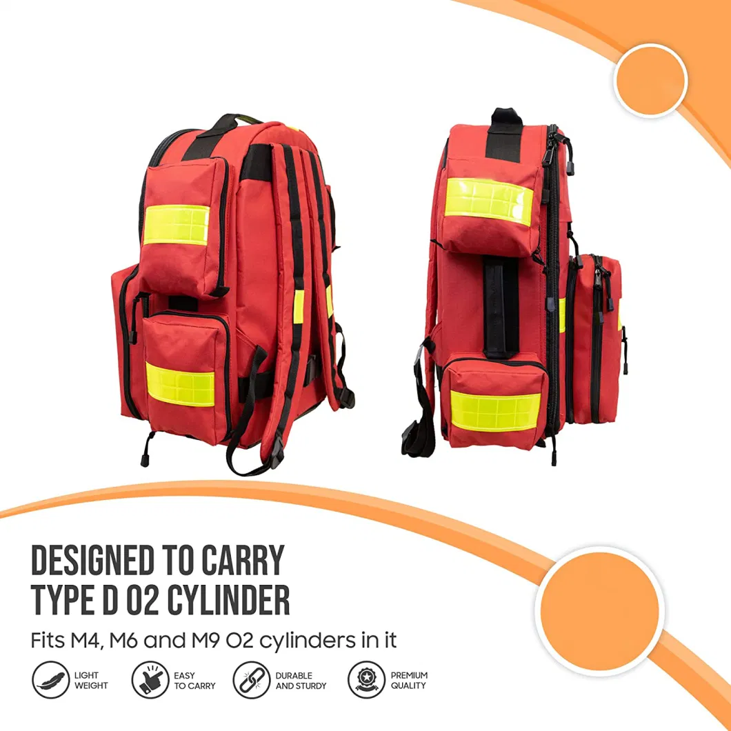 Trauma Emergency Medical Supplies Tactical Backpack for Holding O2 Tank First Aid Bag