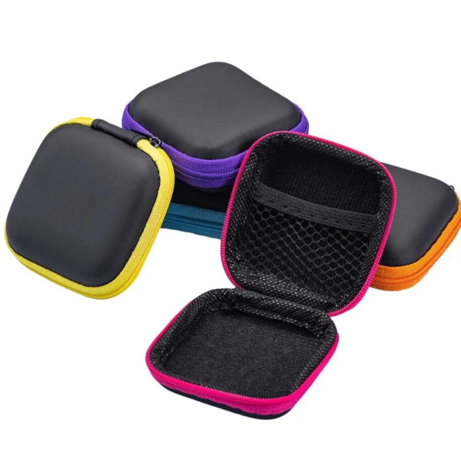 Square Shaped Carrying Storage Bag Earphone Hard Case