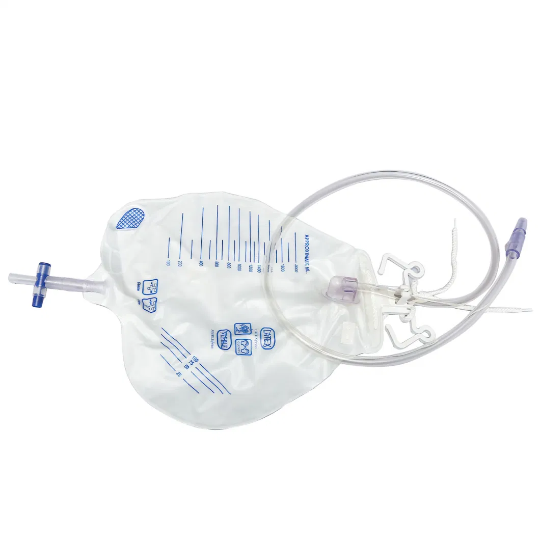 Disposable Medical Equipment Urine Bag with Cross Valve