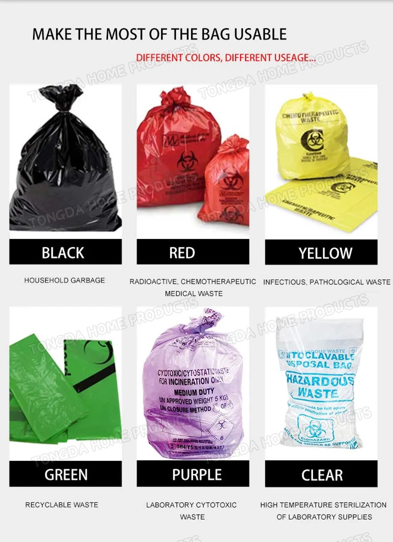 Good Toughness Autoclavable Large Capacity Large Autoclave Plastic Medical Waste Biohazard Garbage Bag