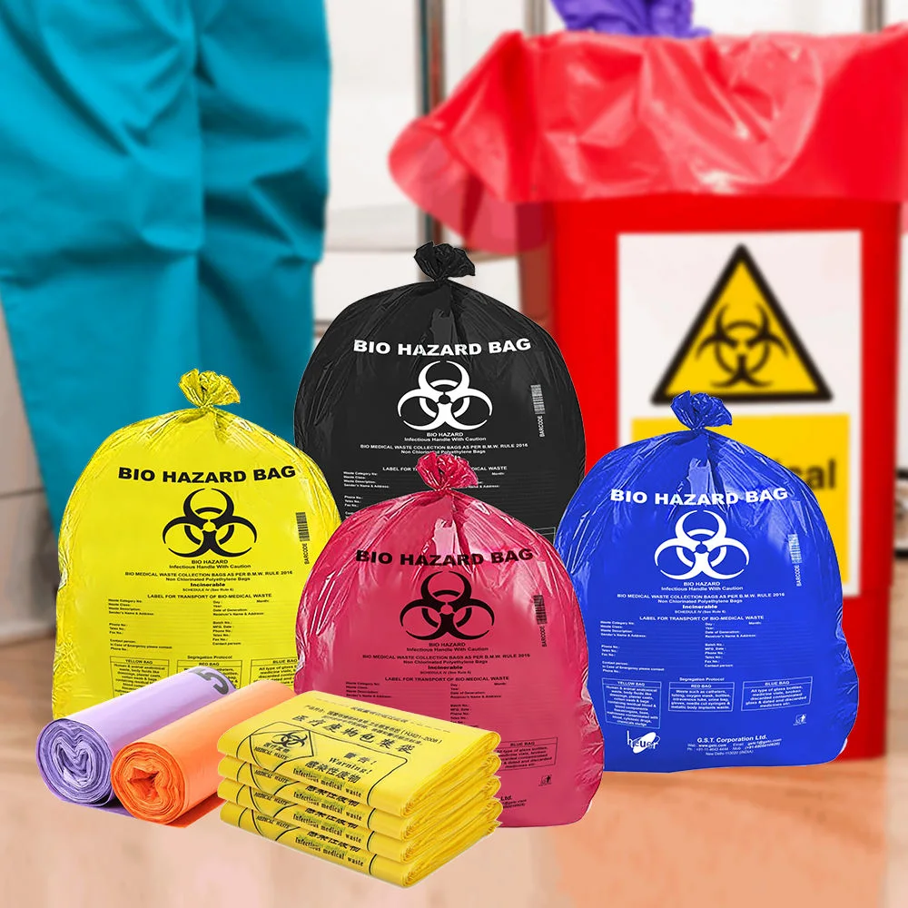 China Yellow Medical Waste Bag Large Autoclave Plastic Biohazard Garbage Bag for Hospital Waste