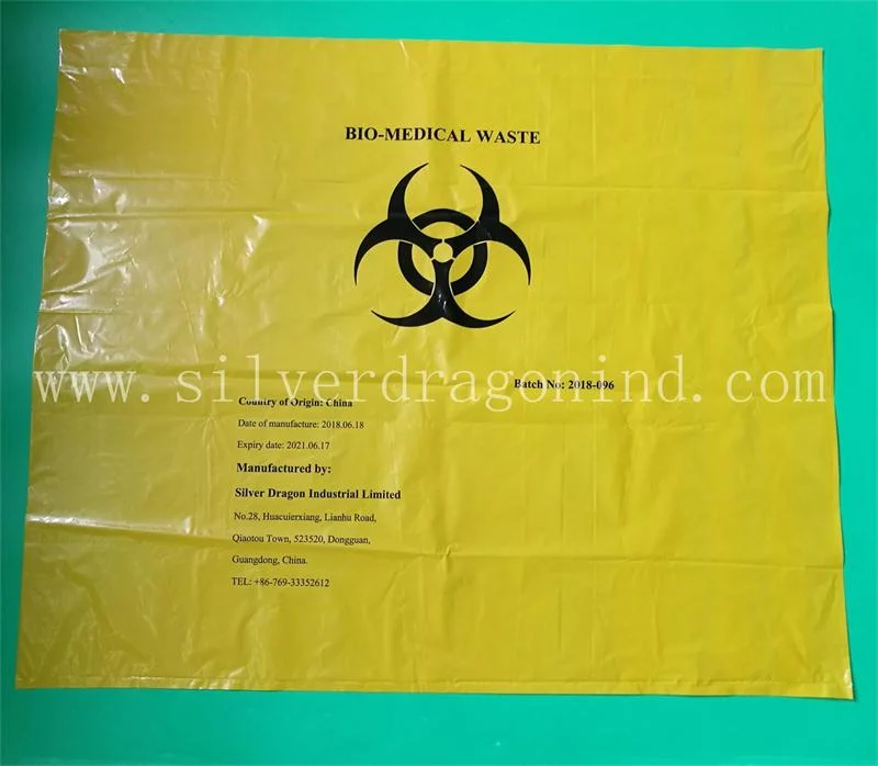 Medical Waste Bag/Biohazard Bag/Garbage Bags, Size 50cm X 70cm X 80 Mic, Yellow/Red