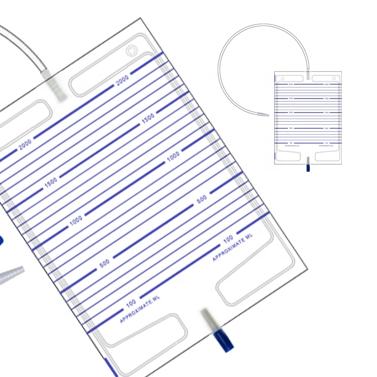 Disposable Large Capacity Medical Urine Bag with Non-Return Valve