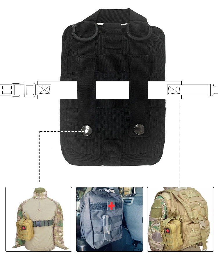 High Quality Small Molle Tactical Medical Individual First Aid Kit Ifak Pouch Bag for Outdoor Travel