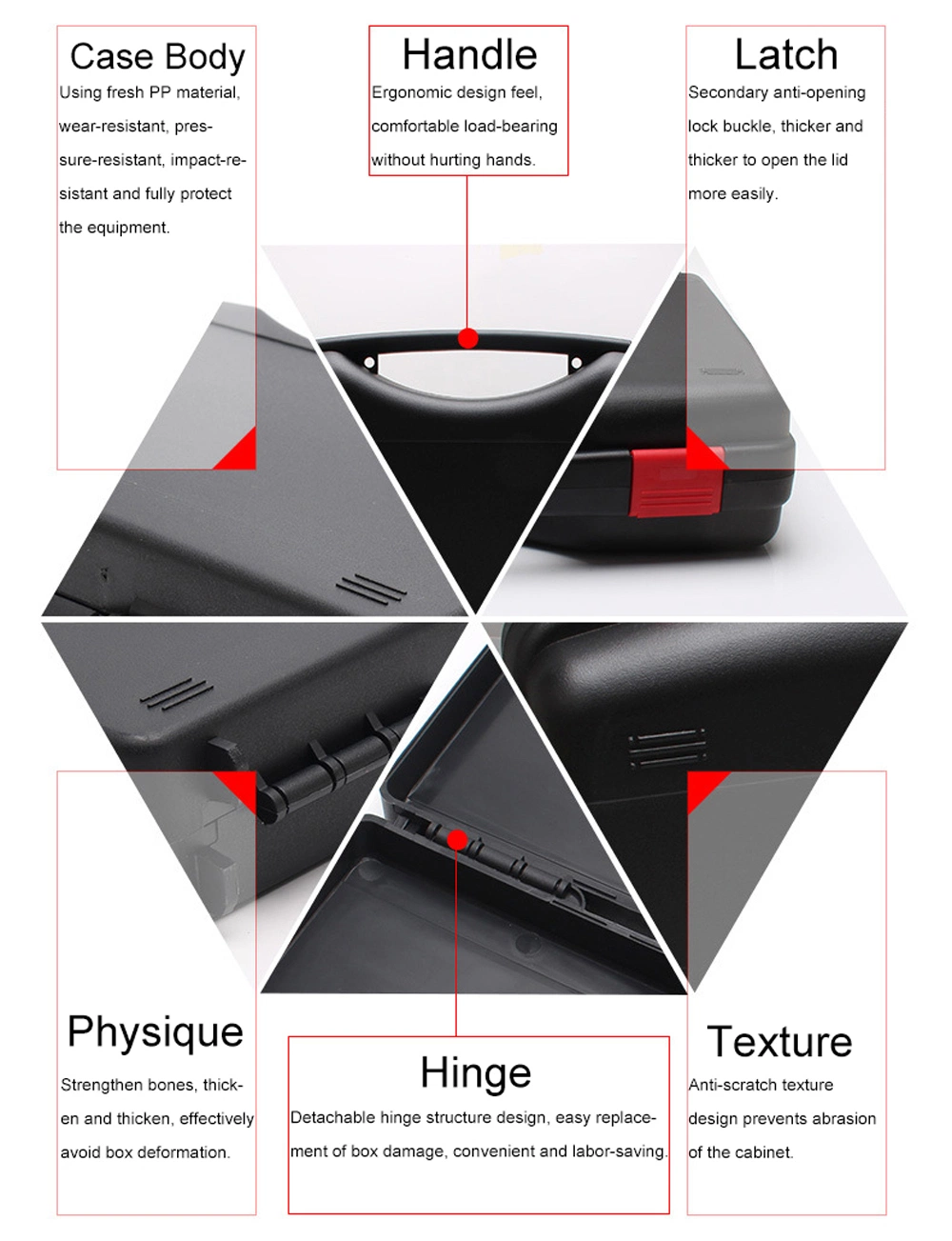 Simple PP Plastic Travel Tool Set Case Box