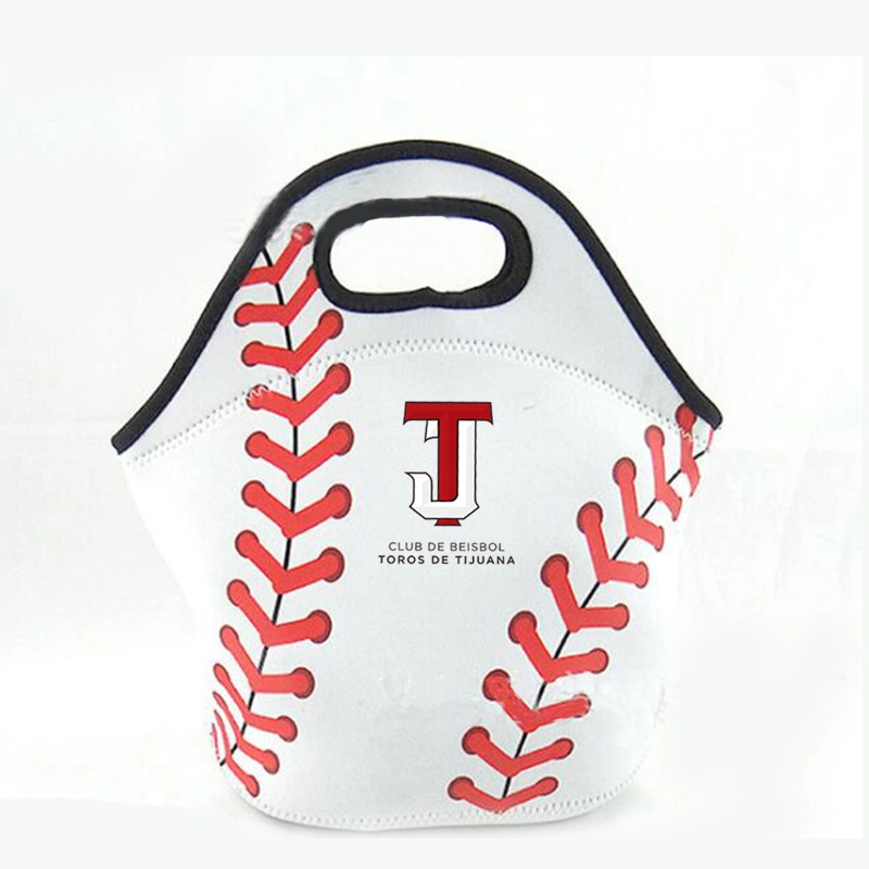 Baseball Printing Portable Waterproof Neoprene Cooler Lunch Bag