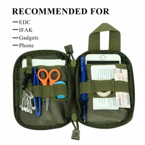 High Quality Small Molle Tactical Medical Individual First Aid Kit Ifak Pouch Bag for Outdoor Travel