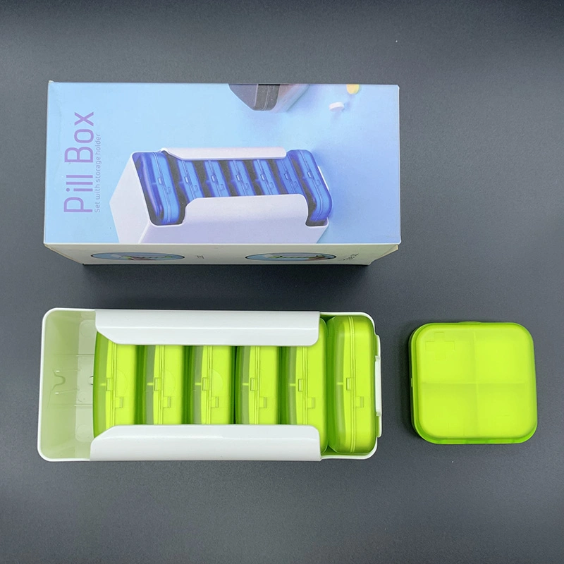 Travel Plastic Tablet Box 7 Layers 28-Grid Flip-Top Weekly Pill Organizer