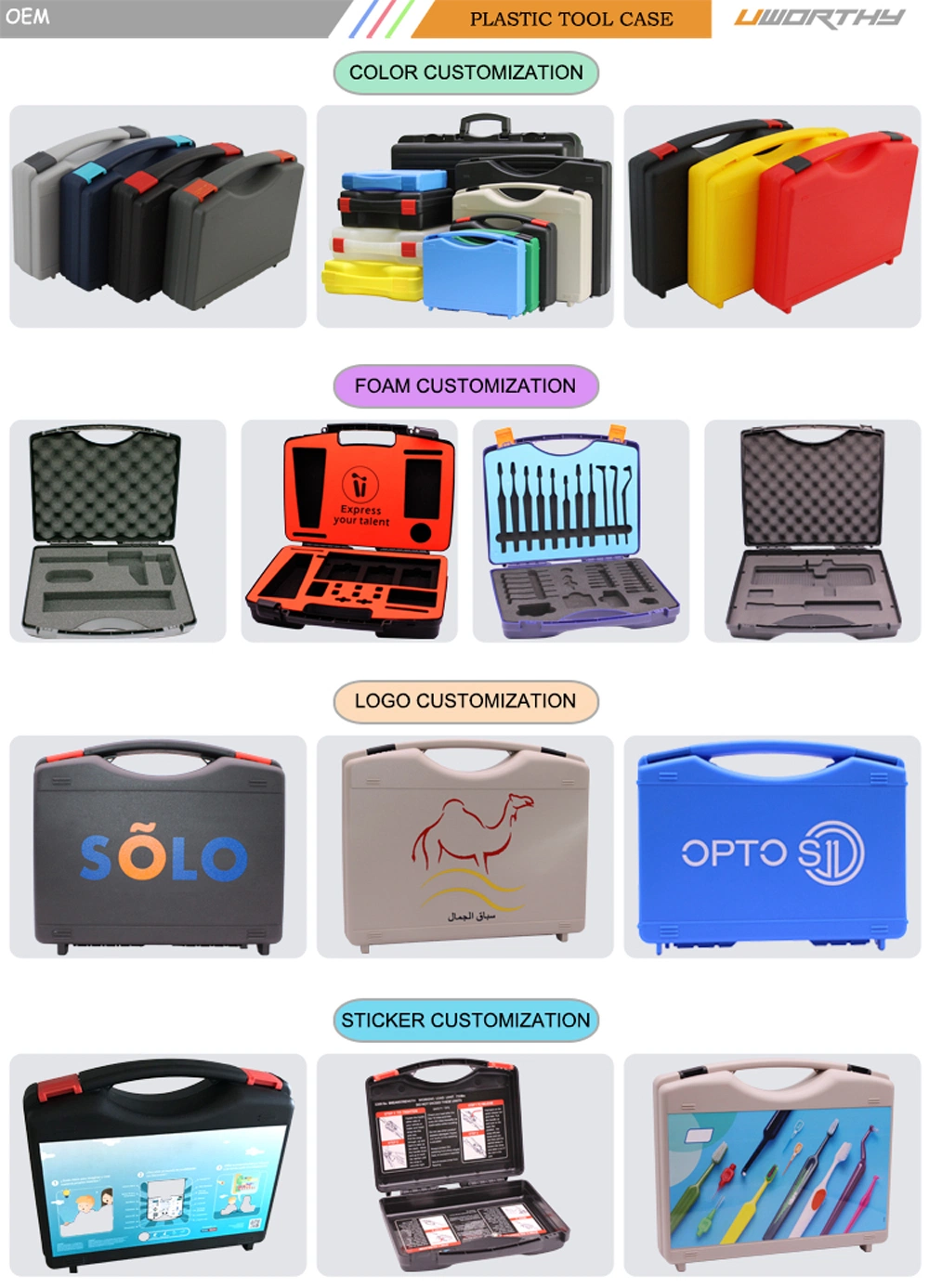 Simple PP Plastic Travel Tool Set Case Box