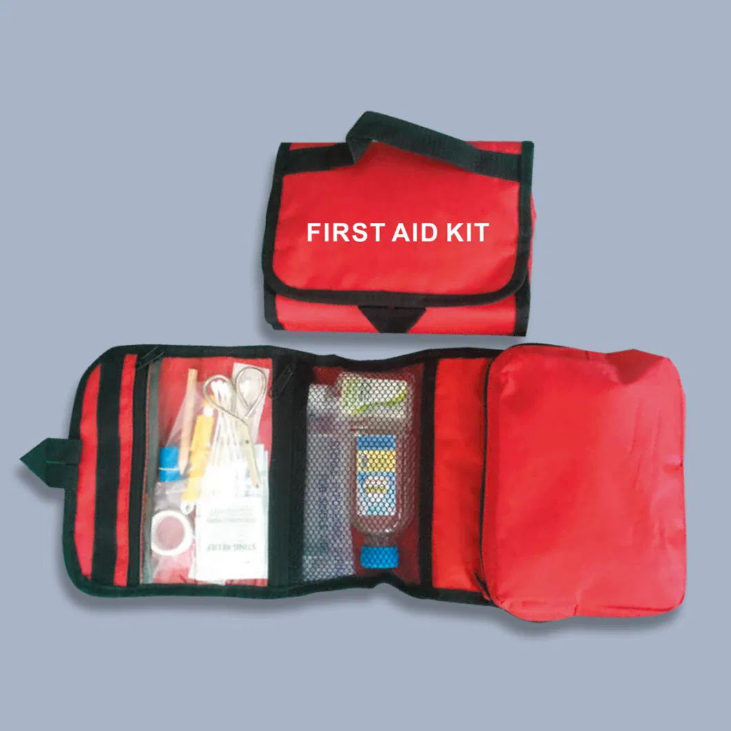 Red First Aid Medical Bag with Carrying Handle