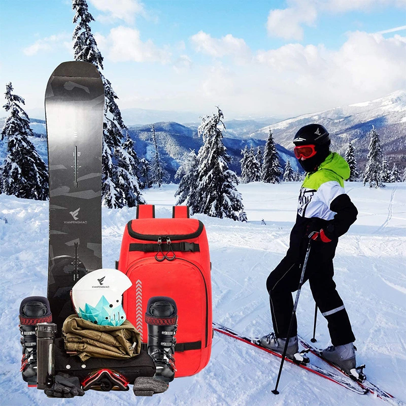 50L Waterproof Ski Boot Bag Backpack for Young Men and Women