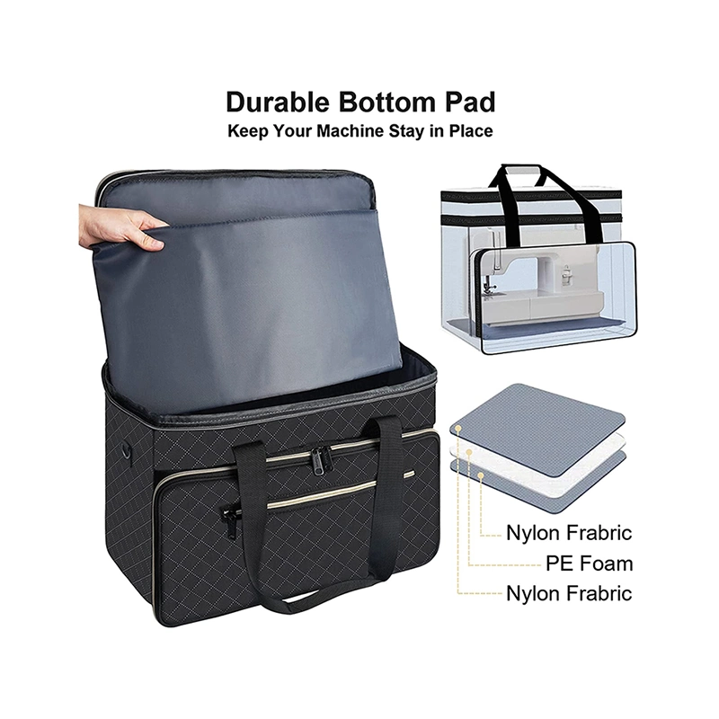 Multi-Functional Double-Layered Sewing Machine Bag Carrying Case for Storage Organize