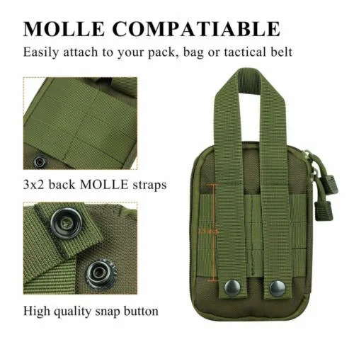 High Quality Small Molle Tactical Medical Individual First Aid Kit Ifak Pouch Bag for Outdoor Travel