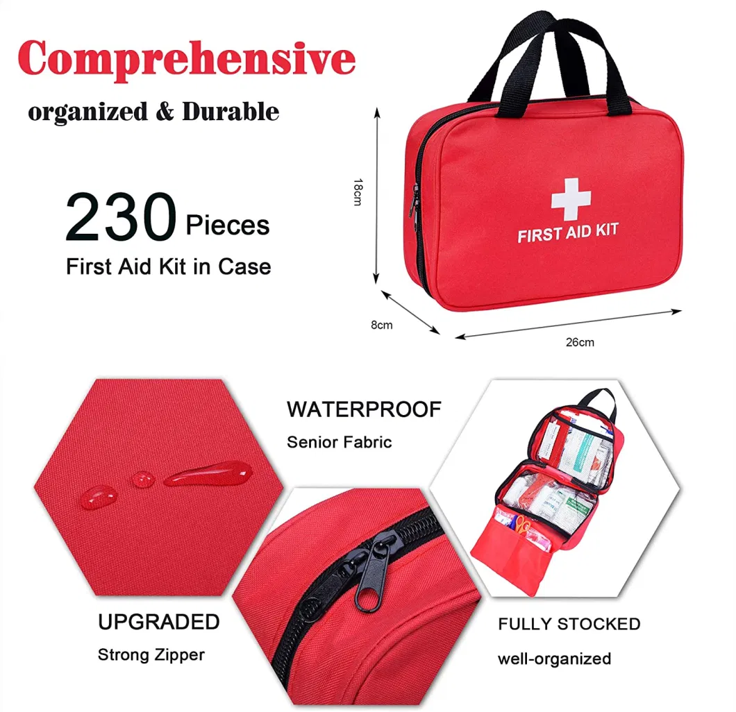 High Quality 142 PCS 298 Pieces Large Survival Kit and First Aid Kit for Outdoor Hiking Travel