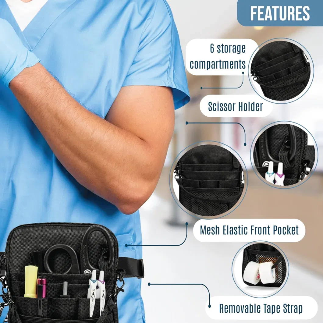 Stethoscopes Bandage Scissors Nurse Fanny Pack Medical Gear Pockets Bag