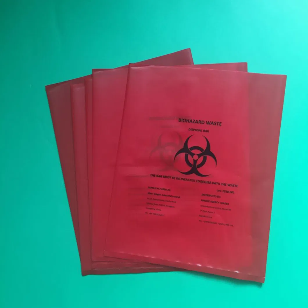 Medical Waste Bag/Biohazard Bag/Garbage Bags, Size 50cm X 70cm X 80 Mic, Yellow/Red