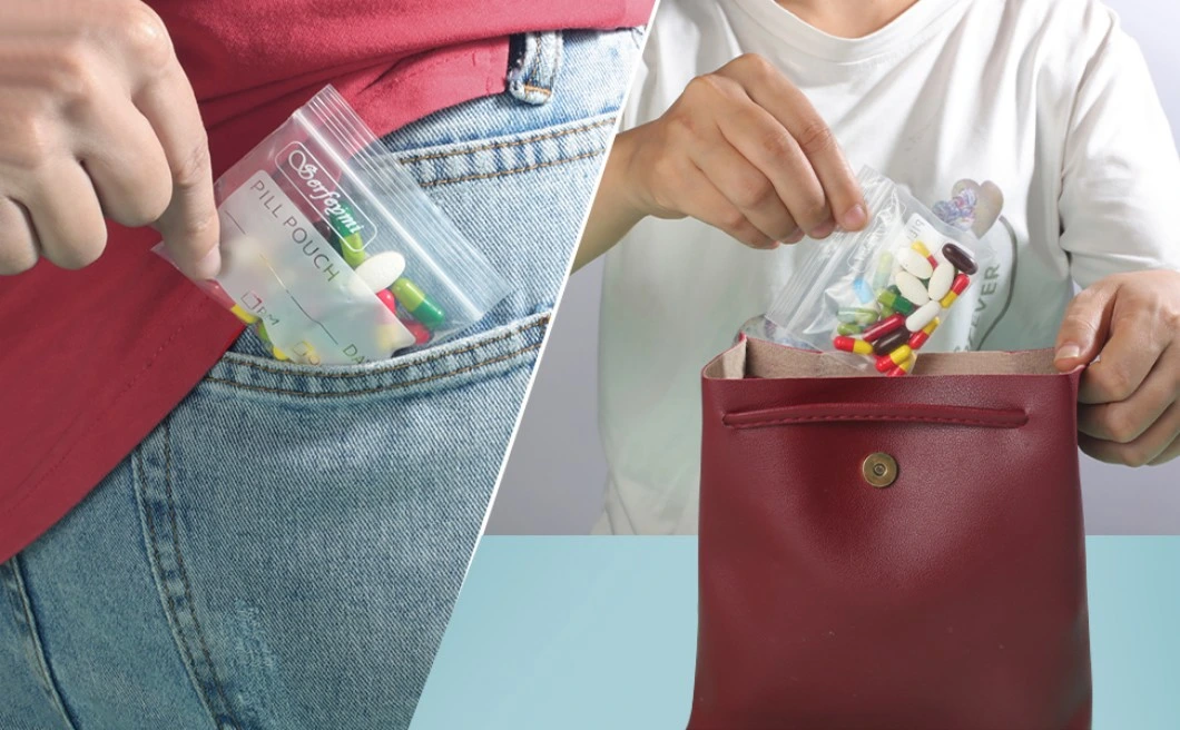 Pill Organizer Plastic Travel vitamin Bags with Write-on Labels