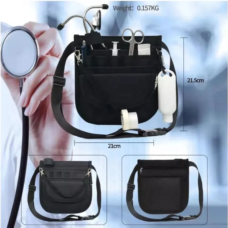 Durable Utility Fanny Pack Shoulder Strap Medical Organizer Belt Nurses Waist Bag