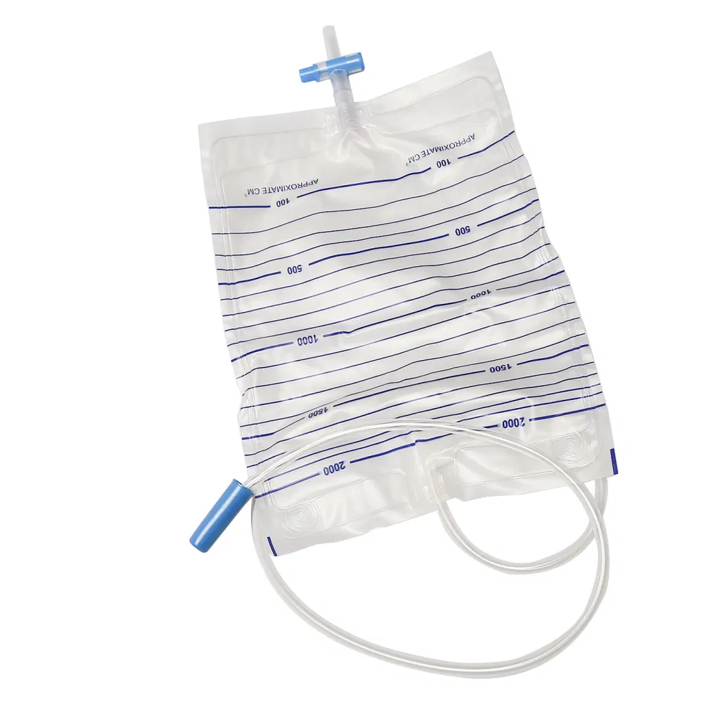 Disposable Medical Equipment Urine Bag with Cross Valve