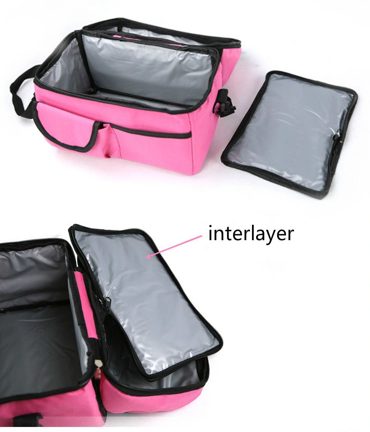 8L Custom Black Leakproof Insulated Double Compartment Lunch Bag Meal Prep Lunch Bag for Adults