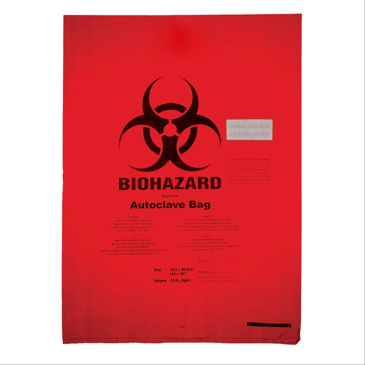 Medical Waste Trash Bag Large Autoclave Plastic Biohazard Garbage Bag