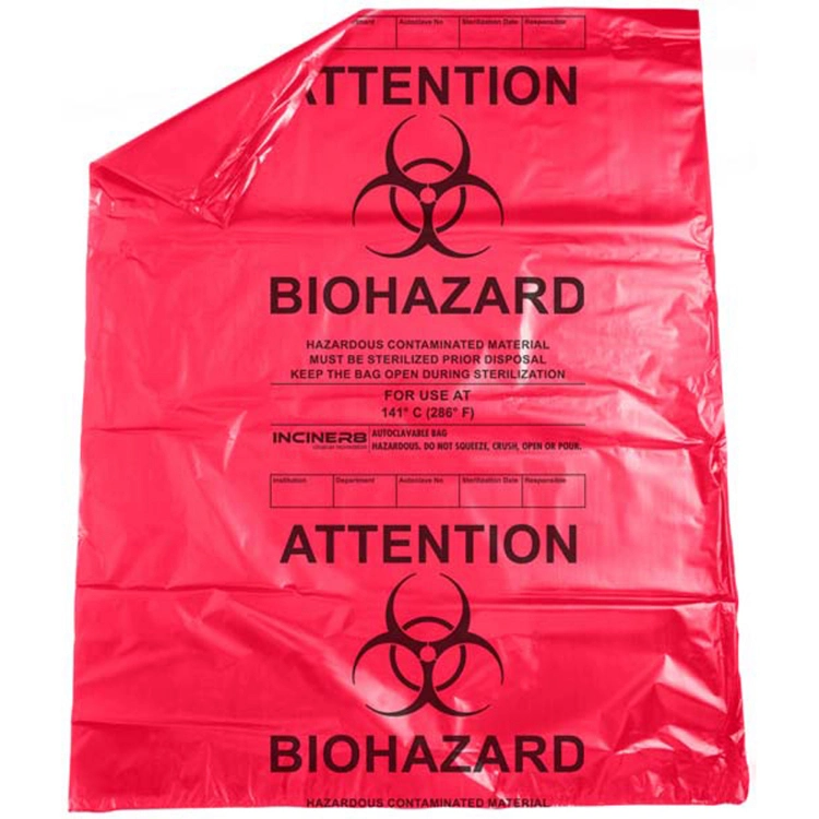 Medical Waste Trash Bag Large Autoclave Plastic Biohazard Garbage Bag