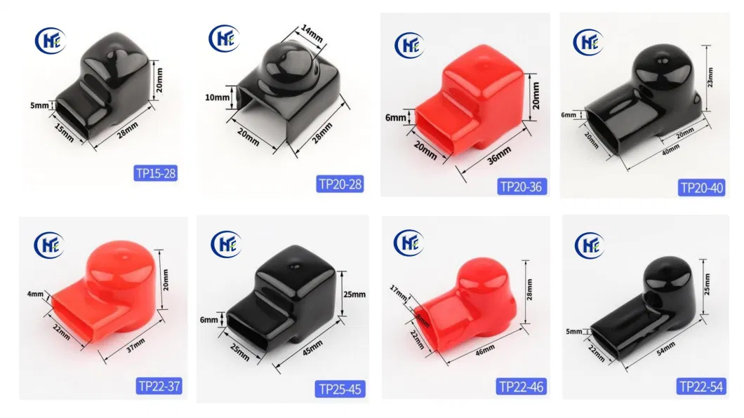 18-22mm Width Flexible Terminal Cap Protector for Busbar, Battery Isolation Cover Terminal PVC 230ah 280ah 310ah 3.2V LiFePO Tp22-37