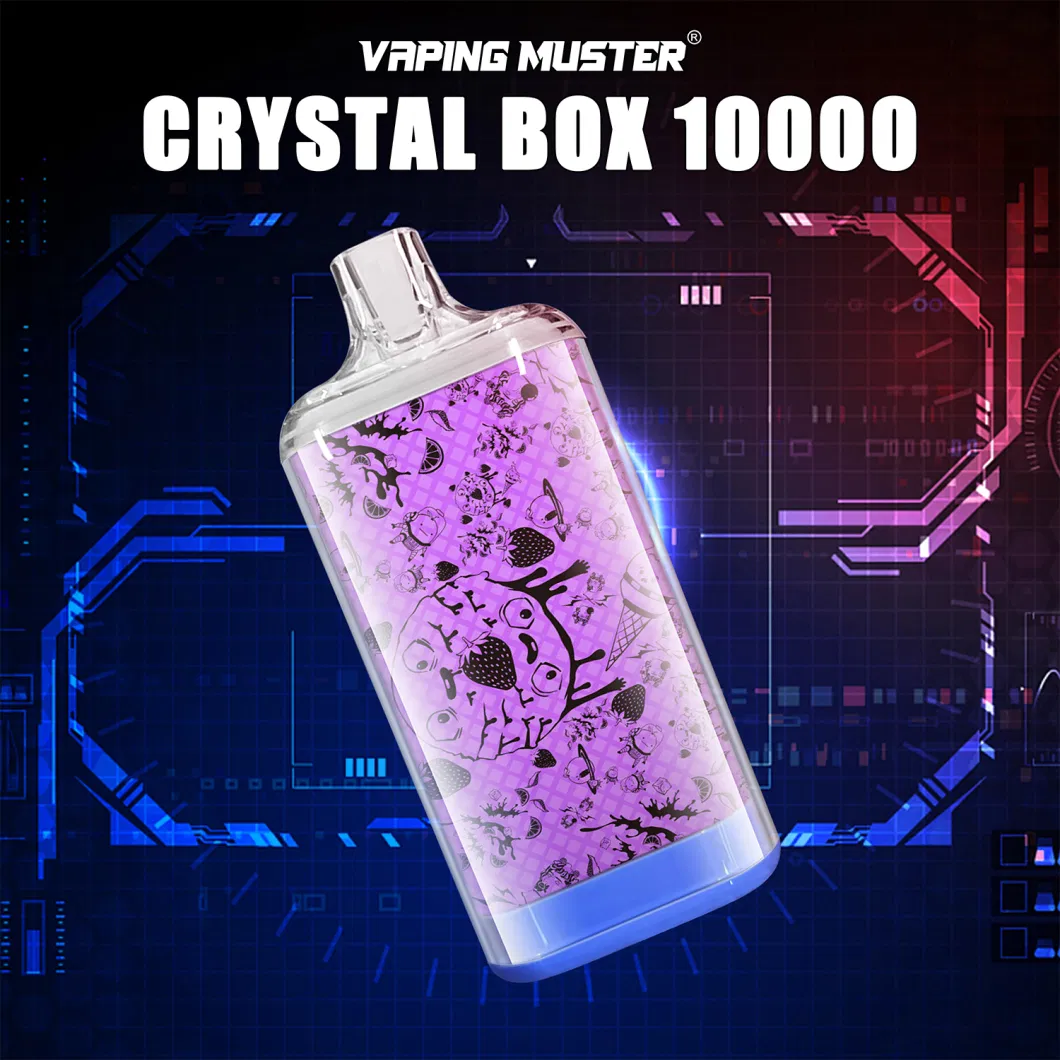 Vaping Muster Crystal Box 10000puffs Disposable Pod Box Mesh Coil Disposable Vape Pen OEM E-Cigarette Bar Disposable Vape Pen