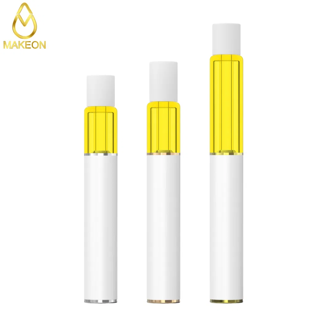 Makeon Empty Custom Logo OEM Design Metal Free Full Glass Live Resin Thick Oil Pod Cart Bar 2gram Disposable E-Cigarette Cartridge Glass All-in-One Vape