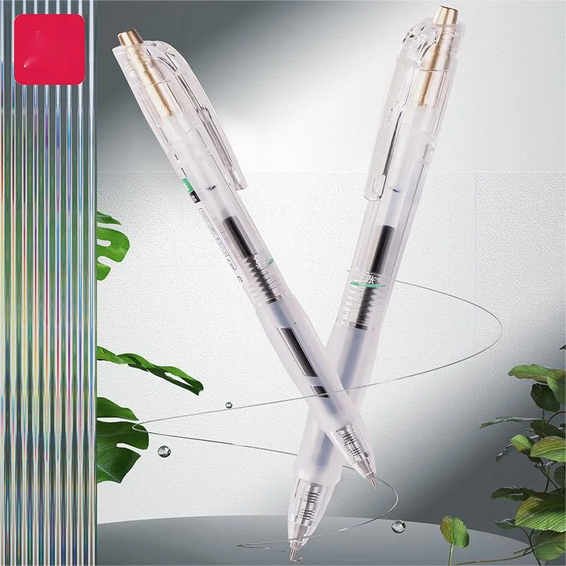 Pressing Style Simple Transparent Office Financial Bookkeeping Gel Pen