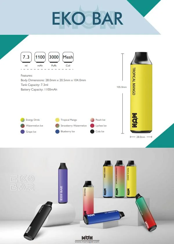 Elf. Bar Disposable Vape 3000 Puffs E Cigarette 1100 mAh Battery 7.3 Ml E-Juice Vape Pen Bar Vs Elf Geek Lux 1500 Puffs Disposable Vape