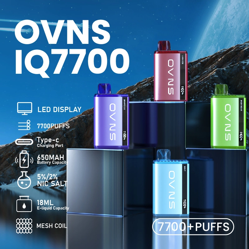 2023 Trendy 7700puffs Mod Vape! Ovns New Mesh Coil Disposable Vape Iq7700 Adjustable Airflow Mini Disposable E-Cigarette with LED Display