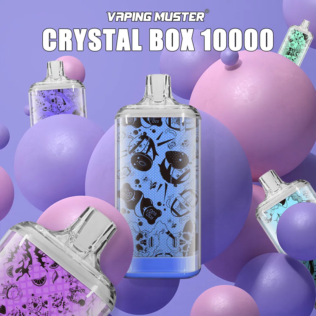 Vaping Muster Crystal Box 10000puffs Disposable Pod Box Mesh Coil Disposable Vape Pen OEM E-Cigarette Bar Disposable Vape Pen