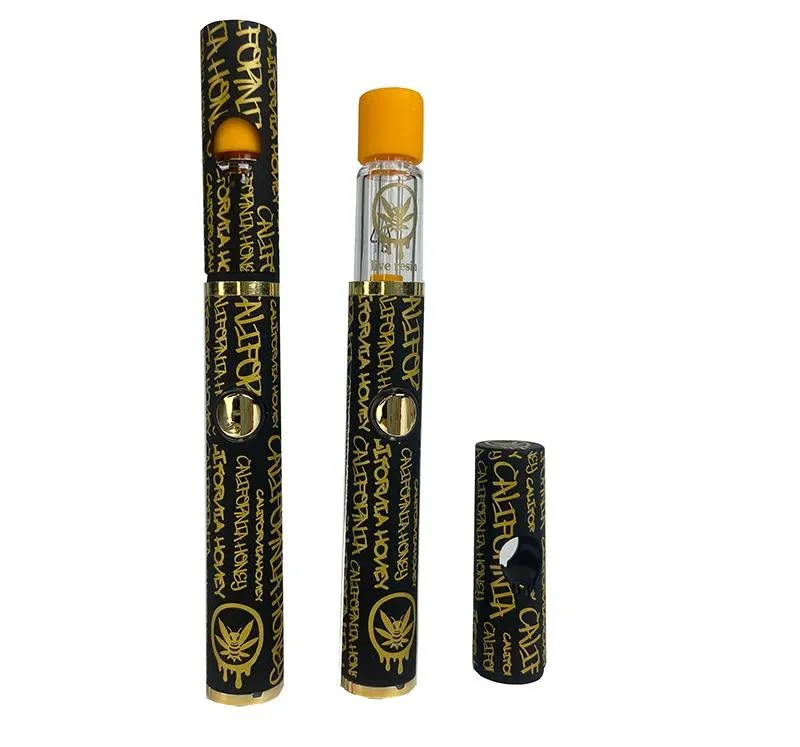 E-Cigarettes California Honey Disposable Vape Pens Full Glass Kit 360mAh Rechargeable Battery Empty 1.0 Grams Cartridges Ceramic Coil 1ml Pods with Packaging