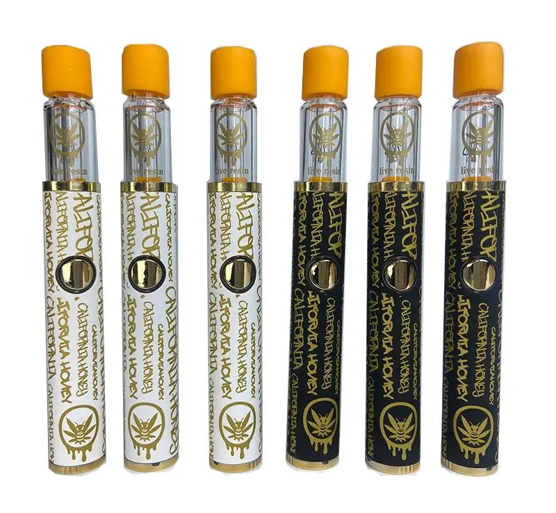 E-Cigarettes California Honey Disposable Vape Pens Full Glass Kit 360mAh Rechargeable Battery Empty 1.0 Grams Cartridges Ceramic Coil 1ml Pods with Packaging