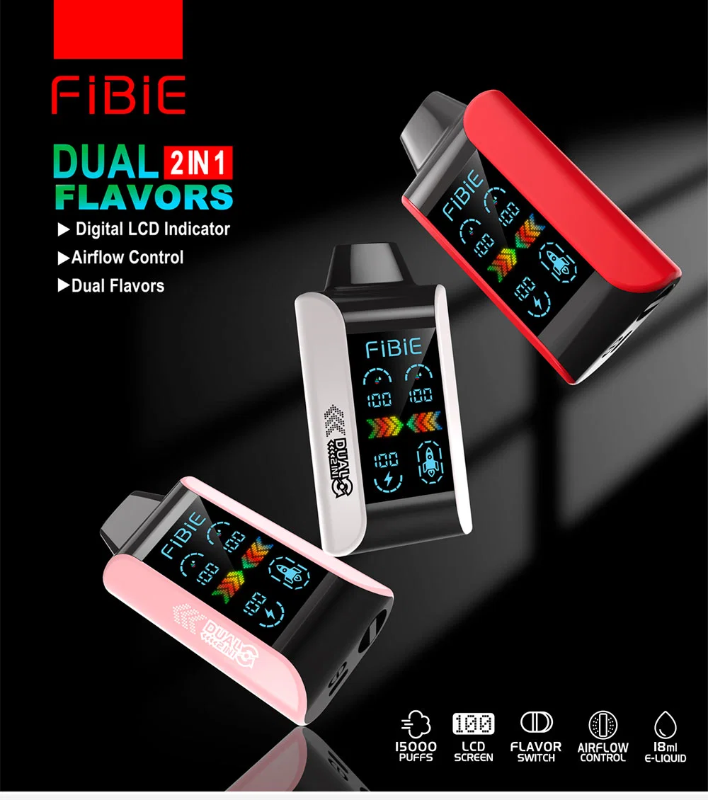 Double Flavor Disposable Vape Me Flavors Air Flow Control New Arrival Fibie 15000 Puff Fruit Flavors Disposable 2 in 1 Vape