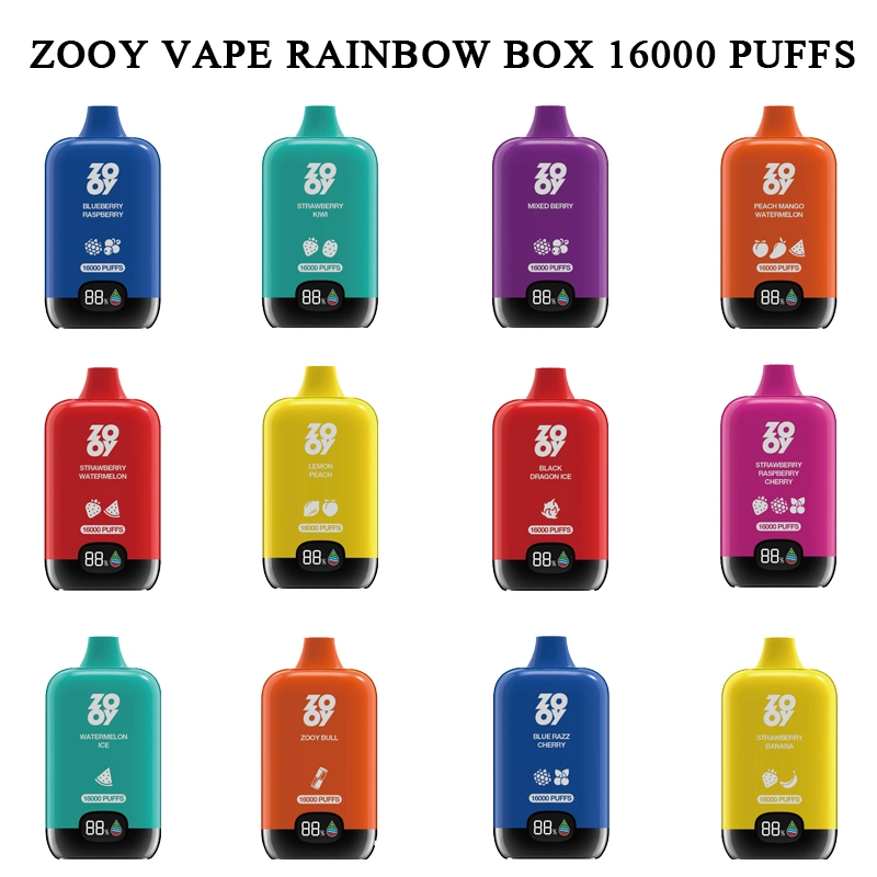 Best 26ml E Liquid Fruit Flavors Wholesale Zooyvape Rainbow Box 15K/16K/18K/20K/22K/25K Puffs Big Capacity Vape