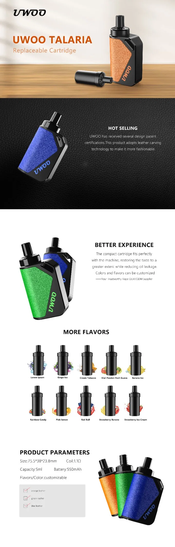 Amazing Taste Vape 3500 Puffs Vapor Pen Esco Bar Atomizer Replacement Pod