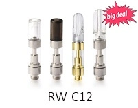 RW C15 Flat Design Wooden Mothpiece Pressed Tips Thick Oil Vaporizer 510 Cartridge Container Pen Battery for Cartridge Smoking