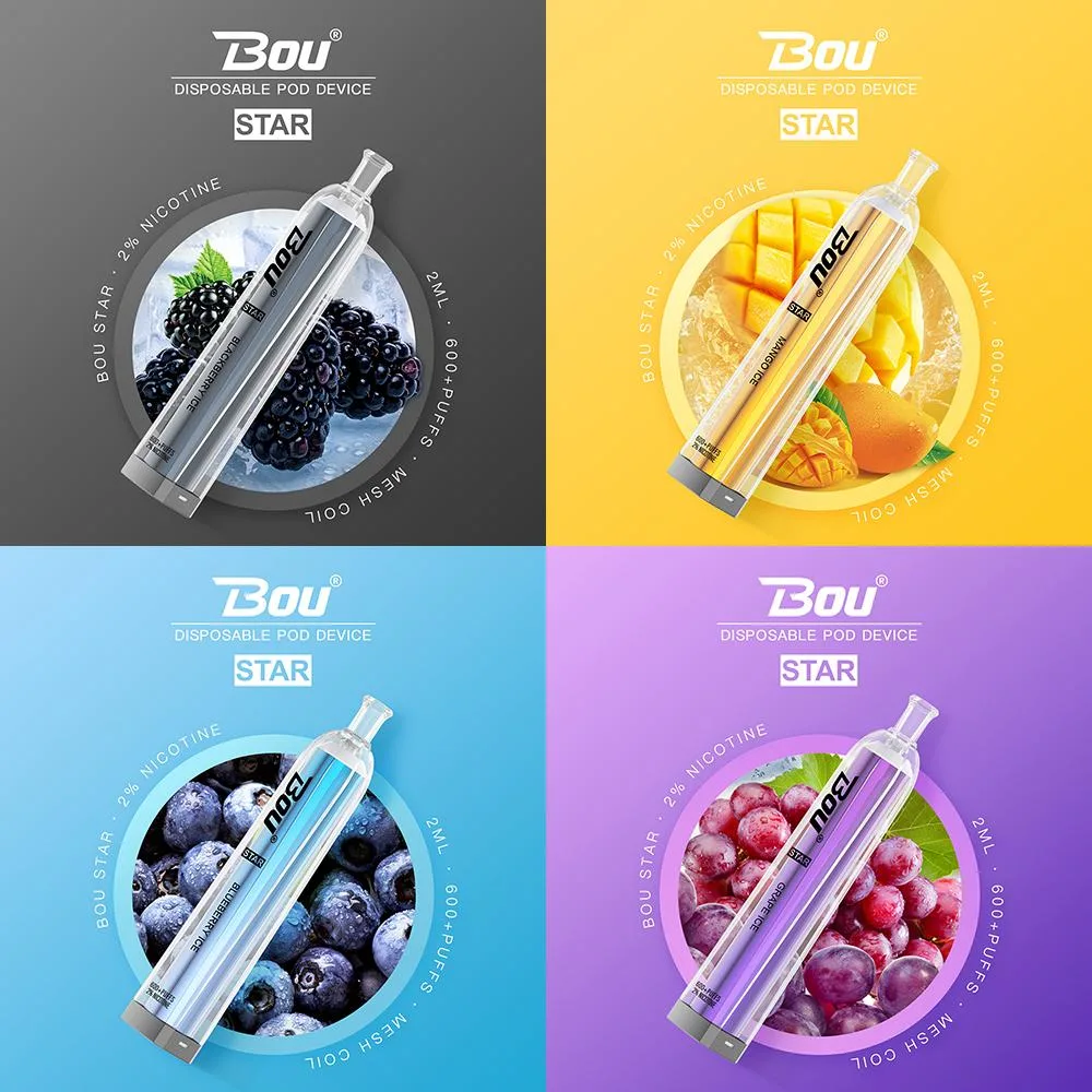 Top Quality Vape Fruit Flavor Blueberry Ice Crystal Bar Bou Star 2% Nicotine 2ml Juice 2023