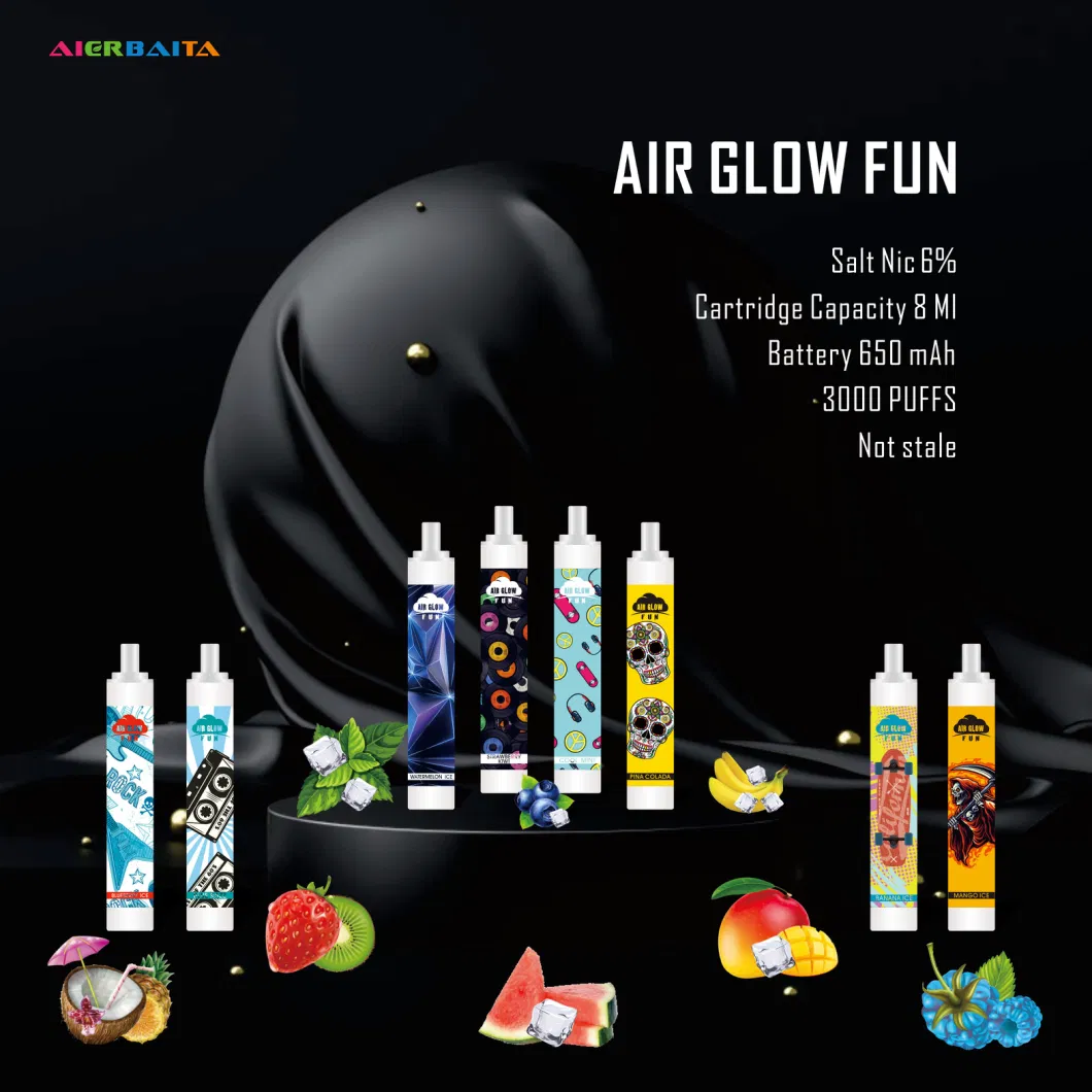 Wholesale Air Glow Fun 300puffs Running Light 650 mAh Shenzhen E Cigarette Elfbar Disposable Vape Pen